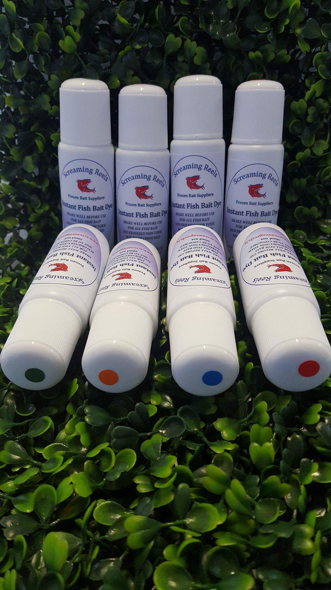 Instant Bait Dyes. Eco friendly one 50ml bottle can dye up to 80 fish.